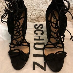 Schutz lace up heels